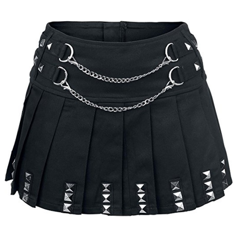 Women Gothic Skirt Silver Chains Skirt Punk Skirt Chain Metal Rock Mini Skirt | Women Gothic Skirt